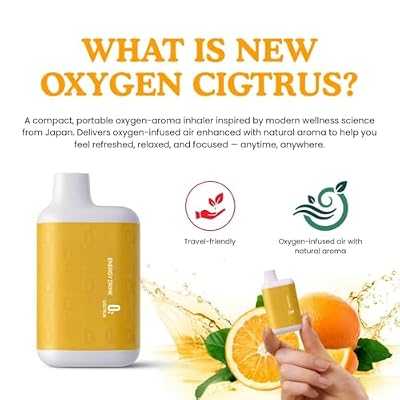O2 Cigtrus Oxygen Inhaler Portable Energy Drink Inhale for Quick Energy, Focus & Refresh, Pocket-Size Design for Daily Boost, Pre-Workout, and Busy Days