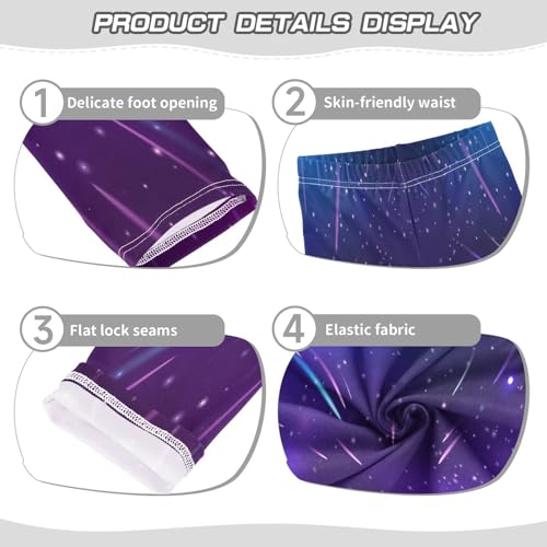 Girls' Leggings Space Nebula Star Dust Galaxy Ankle Length Printed Leggings Comfort Pants for Kids 4-10 Years4