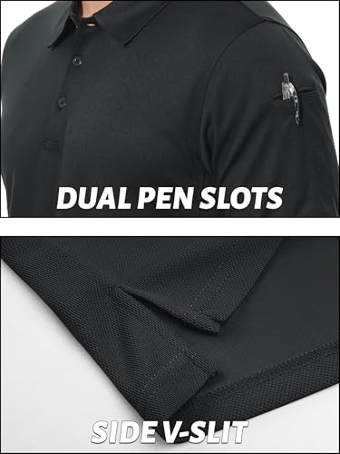TACVASEN Men's Polo Shirts Dry Fit Tactical Golf Polos Short Sleeve Shirt UPF 50+ Performance Collared Work Athletic4