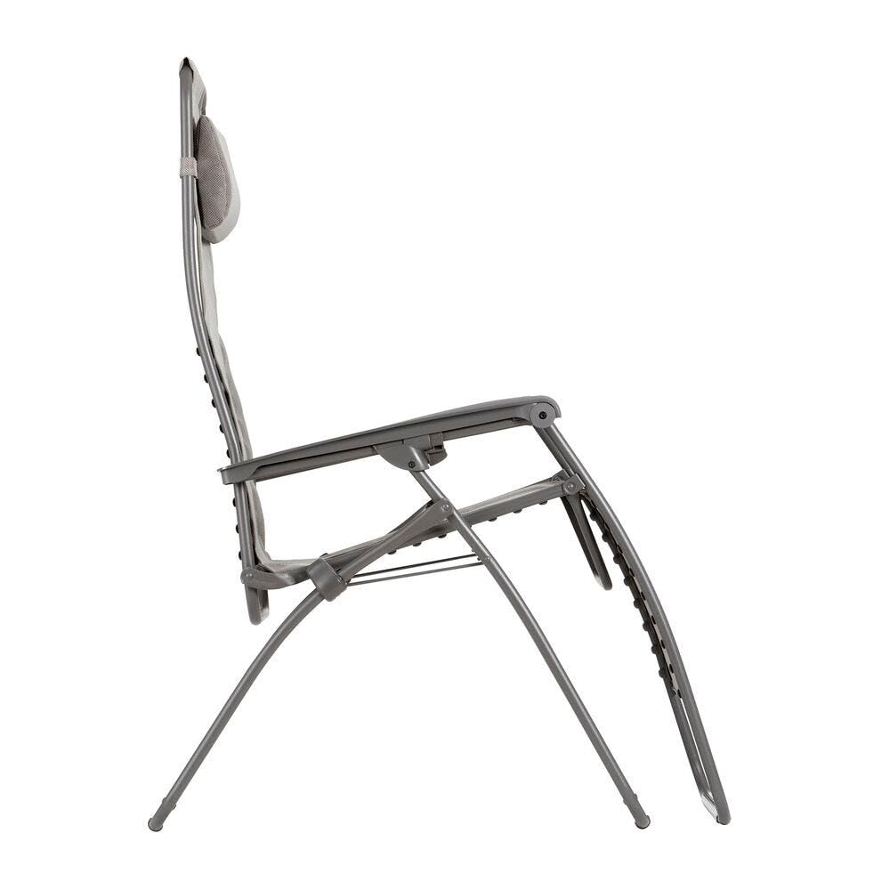 Lafuma - Fauteuil Relax Zéro Gravité XL | Fabriqué en FRANCE - Garantie 5 ans - Gris - Maintien ferme de tout le dos, Résiste aux UV et à la pluie