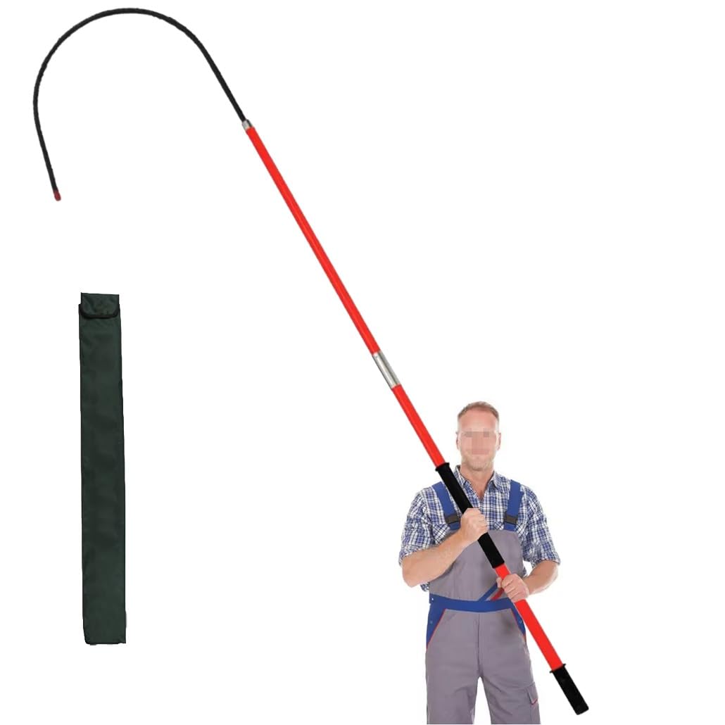 MSHGSKU 6.6ft Anti-Electrocution Rescue Hook - Lightweight High Voltage Insulated Safety Tool for Factories, Red 2.0m Electric Shock Rescue Equipment