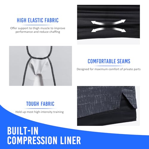Image of maamgic Mens Workout Shorts 2 in 1 Stretch 5 inch / 7 inch Gym Shorts Running Shorts with Compression Liner Zip Pocket