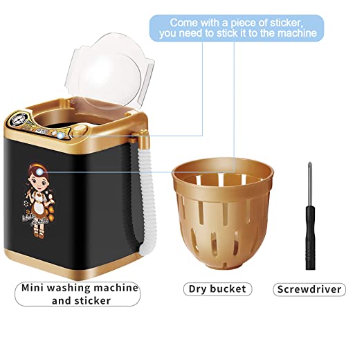 Boao Brush Washing Machine Mini Automatic Makeup Brush Cleaner Black And Golden Makeup Brush Cleaning Machine For Women Girls Makeup Brush Clean (Black And Golden) #TOP3