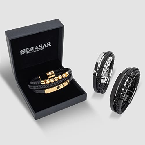 SERASAR Bracciali da Uomo Argento 23cm Bracciale