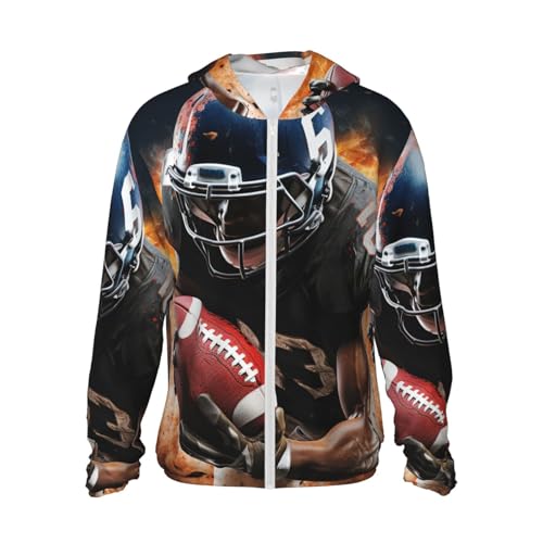 T-shirt de football américain pour homme Veste rashguard anti-UV à capuche
