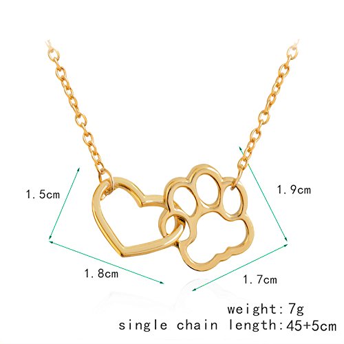 Cat Dog Puppy Paw Print Stamped Pet Memorial Pendant Necklace Love Heart Necklace Jewelry2