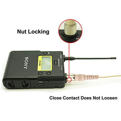 Cafon Pro 3.5Mm Omni-Directional Condenser Headset Microphone Input Line Compatible With Sony Uwp V1/D11/D21 Microphones Transmitter, Such As Uwp Utx-B2/B03/B40, Skin Color To Hide #TOP4