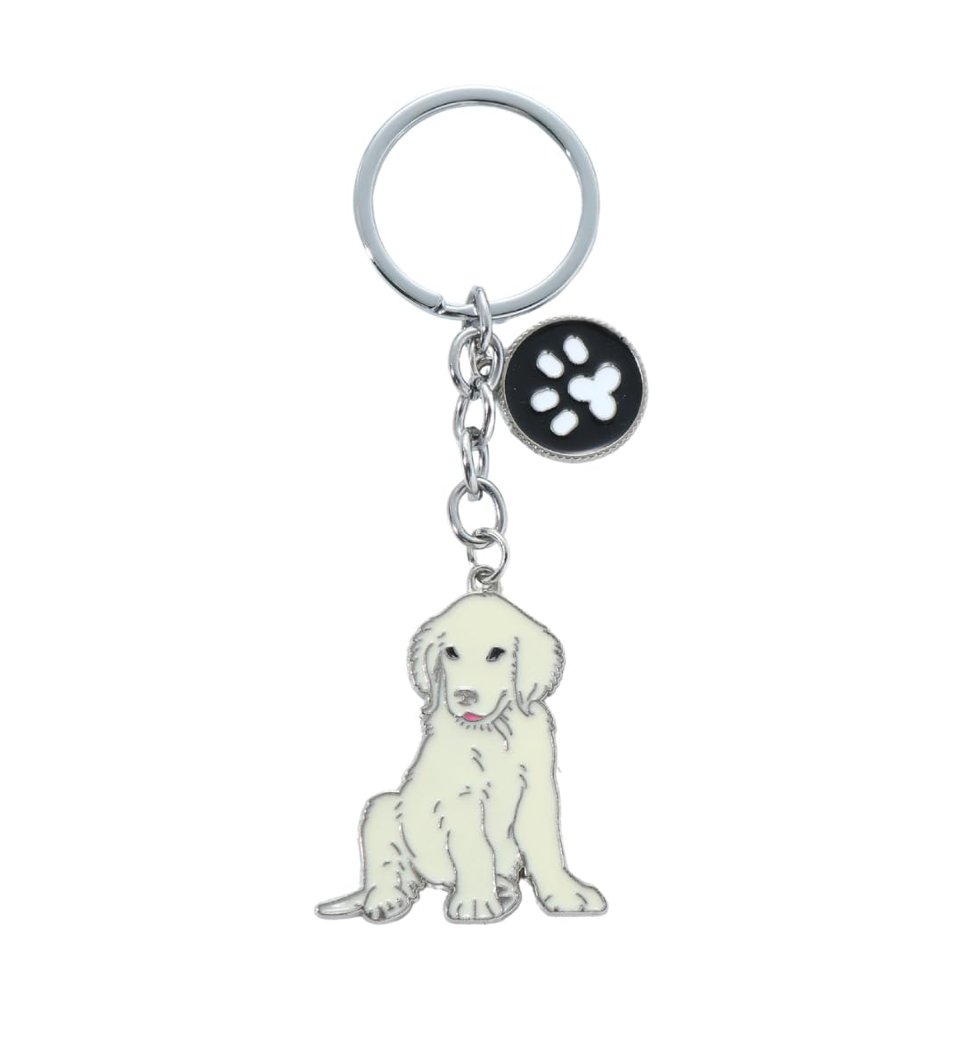 Bt Bear Unisex Puppy Golden Retriever Dog Key-Ring Keychain,Do Id Tag Cute Metal Dog Keychain Keyring Keyfob Bag Charm，