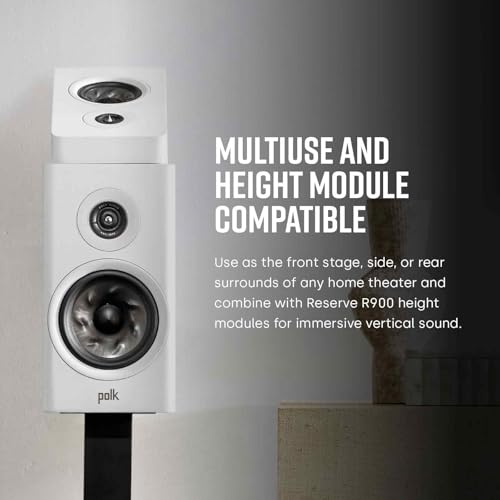 Polk Audio Reserve R200 Large Bookshelf Speaker for Dynamic, Detailed Home Theater Audio, 1" Pinnacle Ring Tweeter & 6.5" Turbine Cone Woofer, Dolby Atmos & IMAX Enhanced, Wall Mountable, Black by Polk Audio - Image 7