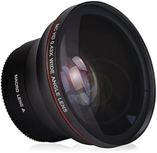 Hisewen 52MM 0.43x Professional HD Wide Angle Lens (w/Macro Portion) for Nikon D7100 D7000 D5500 D5300 D5200 D5100 D3300 D3200 D3100 D3000 DSLR Cameras Free Lens Clean Cloth Store Bag