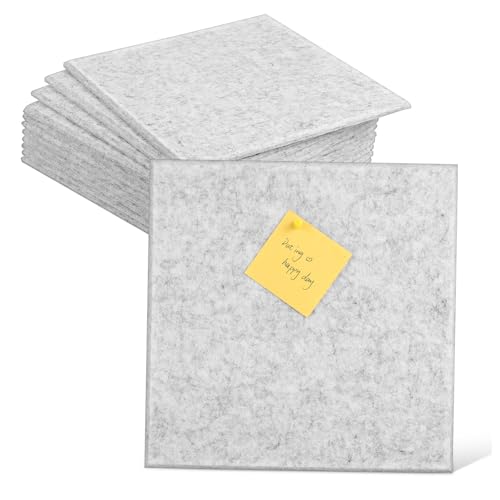 healvian 12個 室内装飾用壁掛け便?板 銀灰色粘着背面付き オフィス 学校対応の多機能ピンボード 簡単貼付でスケジュール管理や伝言に モダ