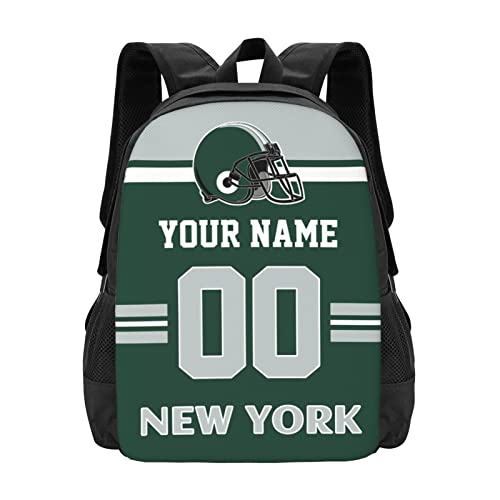 New York Backpack Custom Backpacks Personalized Name and Number Backpacks Customized High Capacity Bag Gifts for Men Women Fans