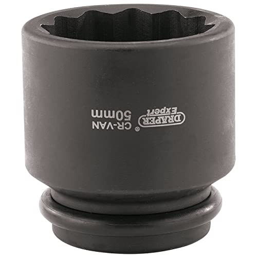 Draper 33319 Hub Nut Socket Impatto, 50 Mm, Attacco Da 3/4 "