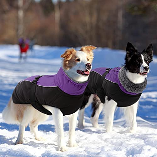 Idomik Dog Coat Warm Dog Winter Coat, Waterproof Dog Jacket For Large Dogs, Reflective Fleece Dog Cold Weather Coat With High Collar, Dog Snow Jacket Snowsuit Vest For Small Medium Large Dogs,M #TOP6