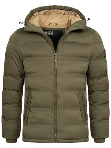 Preisvergleich Produktbild Indicode Herren Nemos Steppjacke mit Kapuze / Herrenjacke Winterjacke Freizeitjacke Männer Army XL