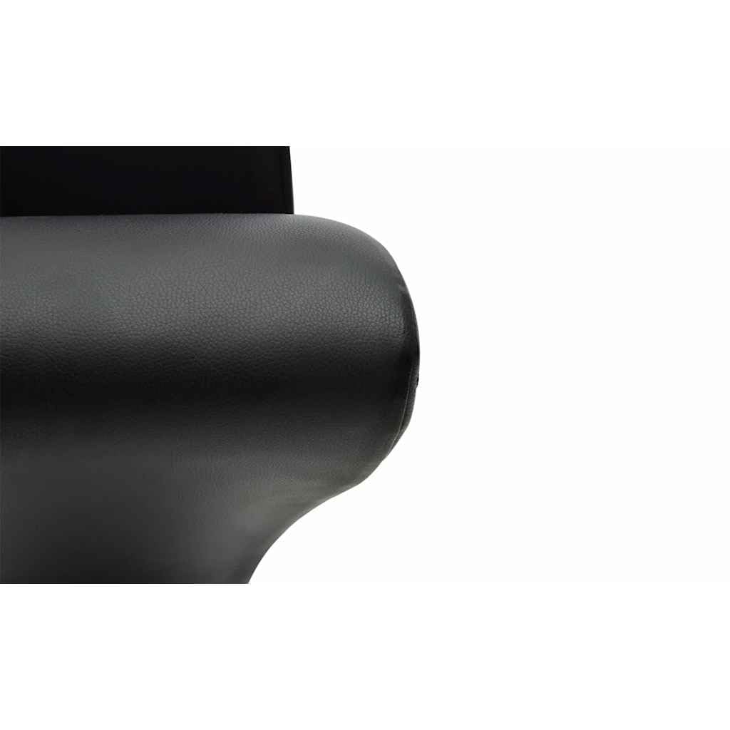 Krzesło do jadalni, zestaw 4 sztuk, czarne, sztuczna skóra, tapicerowane krzesła z podłokietnikami, ergonomicznie wyściełane, nowoczesne wzornictwo, stabilne chromowane nóżki, wygodne