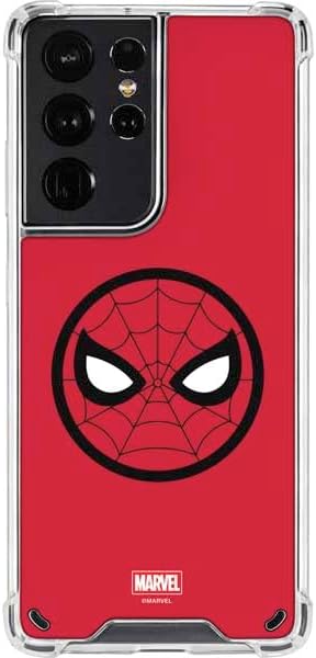 Skinit Clear Phone Case Compatible with Galaxy S21 Ultra 5G - Officially Licensed Marvel Spiderman Spiderman Emblem Design