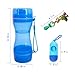 SESAWILLIAM Pets Water Bottle with Food Container,Travel Puppy Water Bowl,Portable Pet,Dispenser,Dog Stuff Accessories Items,Cat Walking and Hiking Dog Gift,with 1DogPoop Bags;1 Pet Toys 3PCS