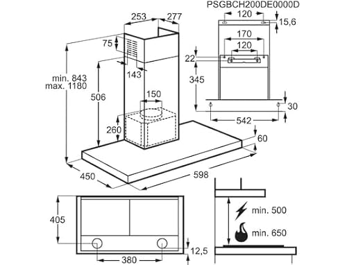 ELECTROLUX Hotte decorative murale EFTD26W