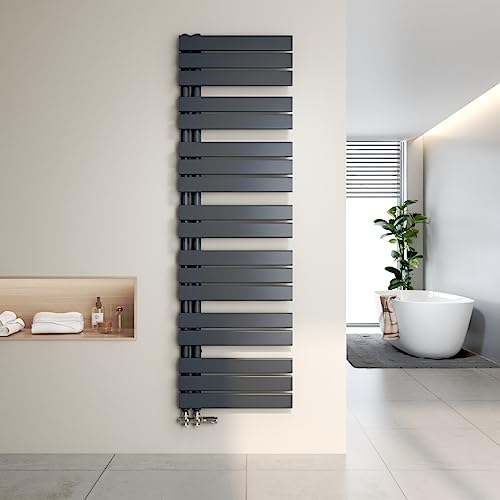 Heilmetz Badheizkörper Flach Design Heizkörper Handtuchtrockner für Badezimmer Handtuchheizkörper mit Seitenanschluss 500x1662mm Handtuchwärmer Anthrazit 849W