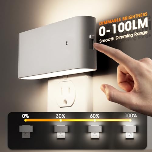 Image of Briignite Night Lights Plug into Wall LED Night Light with Light Sensor | 2 Pack Dimmable NightLight Plug in, 5000K Daylight White Nightlight for Kids Room Bedroom Hallway