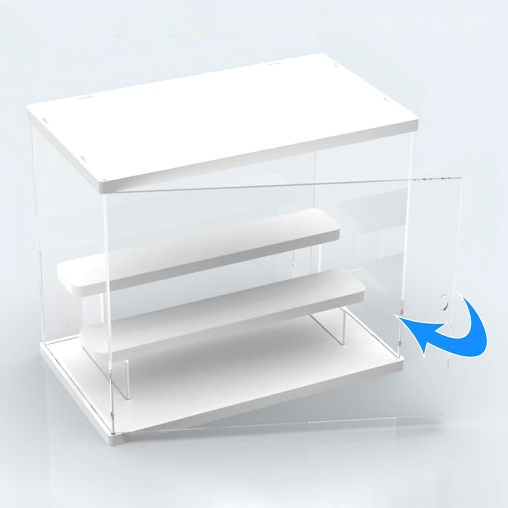 Vitrina de Acrílica Transparente, 3 Niveles Escaparate para Colección, Escaparate Funko Pop Expositor de Acrílico, Caja Vitrina de Acrílico Transparente para Figura Manga Amiibo, Blanco — view 6