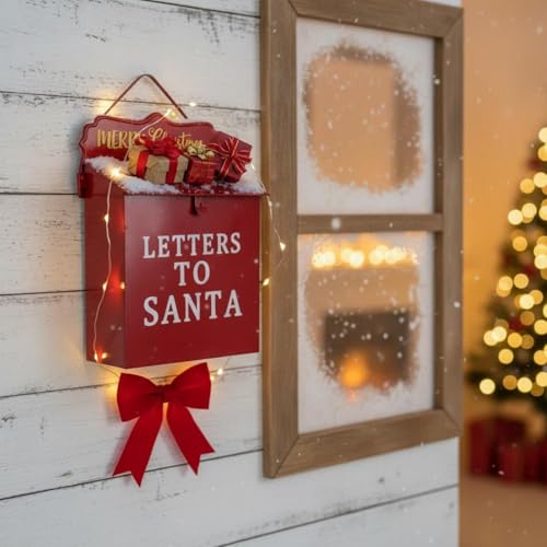 Boîte à lettres de Noël extérieure rouge décorative pour porche