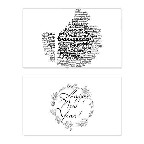 Tarjeta conmemorativa LGBT Rainbow Wordcloud ideal para decorar tu espacio en Año Nuevo