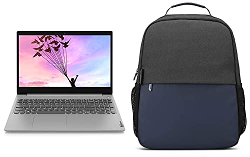 Image of Lenovo IdeaPad Slim 3 10th Gen Intel Core i3 15.6 inch FHD Thin & Light Laptop (4GB /256GB SSD /Windows 10 /MSO /UHD /Platinum Grey /1.7Kg), 81WB0158IN + 15.6 inch Slim Backpack