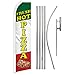 Fresh Hot Pizza Swooper Feather Advertising Flag & Pole Kit - Perfect for Restaurants, Food Trucks, Festivals & Events