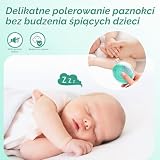 Brencco Elektryczny pilnik do paznokci dla dzieci z sześcioma wymiennymi głowicami do ostrzenia, niski poziom hałasu pilnik do paznokci, odpowiedni dla wszystkich grup wiekowych