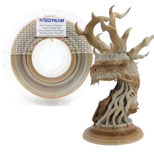 Image of PLA Desert Camouflage /Latte Color /Golden Sunset Gradient Multicolor Rainbow PLA Filament, with Warm Beige Warm Mocha Color, a Bone Colored Filament,1.75mm,1kg(2.2 lbs)