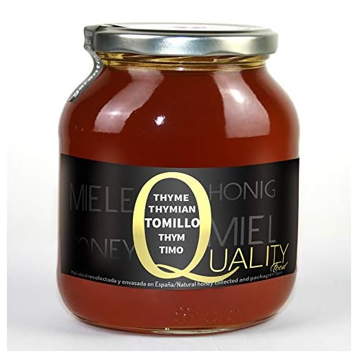 Miel pura de abeja 100%. Miel cruda de Tomillo. 1 Kg. Producida en España. Sin pasteurizar ni calentar. Artesana de alta calidad. Tarro de cristal. Gran variedad de exquisitos sabores.