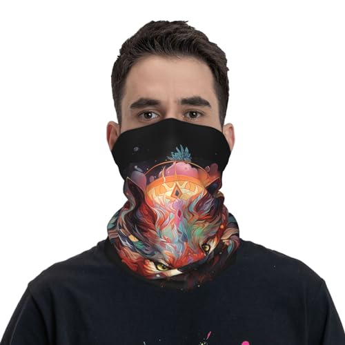 Wolf Moon Phase Galaxy Space Boho Cool Cuello Tubular Cubrebocas Balaclava Bandana para Mujeres y Hombres Pañuelo para Motociclismo Ciclismo Esquí Fiesta miniatura 2