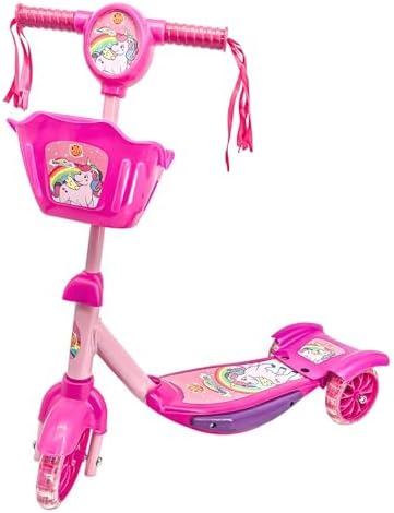 DM Toys Patinete Infantil Ajustável com Cesta até 35kg Unicórnio ...