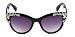 Eason Eyewear Women's Decorated Cat Eye Sunglasses 45 mm Black/Grey