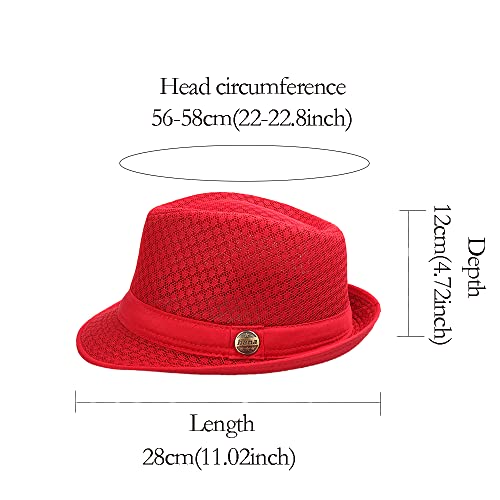 2/6 Pcs Summer Mesh Fedora Lady Trilby Panama Hat Cool Breathable Foldable Sun Beach Straw Short Brim Cap For Men Women #TOP1