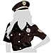 com-four® costume de policière - blouse et chapeau - NY Police Officer - costume pour carnaval, soirée à thème, Halloween ou carnaval - taille XL - noir (Déguisement de policière taille XL)