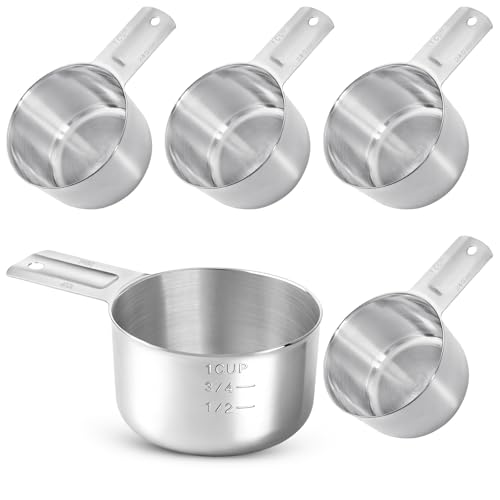 4 pack vasos medidores de acero inoxidable 240 ml miniatura 1