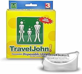 Quebec - TravelJohn Disposable Urinal Bag  Odourless, Hygienic & Non-Toxic - Emergency Portable Toilet for Men/Women & Kids - Perfect Companion for Travel and Outdoor - Pack of 3