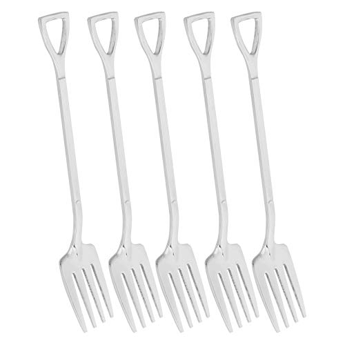 Cake Spoons, 5Pcs Dessert Coffee Spoons 304 Stainless Steel Ice Cream Dessert Cake Spoons Set(Fork) #TOP18