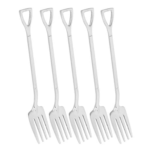 Lätt att rengöra Skedar Dessert Skedar för barn och vuxna för presentgåva för att dricka kaffe, äta yoghurt, dessert till fruktsallad, glass(Gaffel)