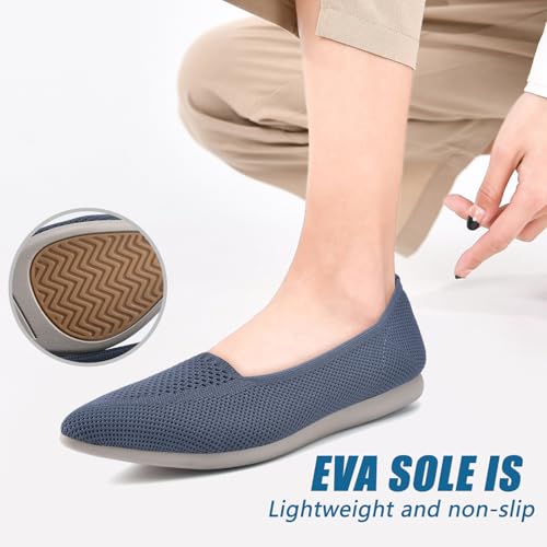 Image of Buyrew Pointy Toe Flats for Womens Slip On Ballet Dress Low Wedge Casual Comfortable Walking Shoes