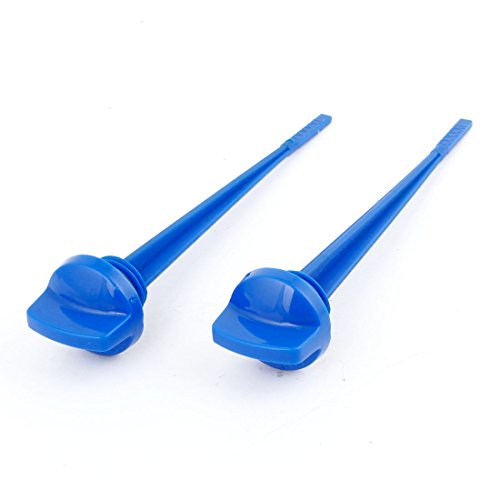Ruilogod 15cm Long Car Motorcycle Engine Oil Level Gauge Dip Stick Blue 2 Pcs