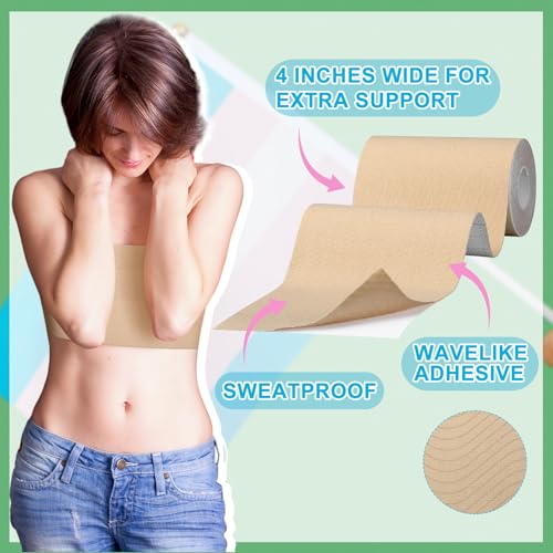 Image of Aurelema 2 Rolls FTM Trans Binder for Chest Binding Adhesive Chest Tape Flat Invisible for Breast Lift Shaping