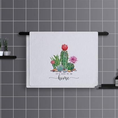 Geschirrtücher Kaktus Grün Rot Handtücher Waffeltücher Küchentücher Geschirrhandtücher Saugfähige Trockentücher Küche Multi-Purpose Abtrockentücher Küche Handtuchset 4 Stück (40x60cm)