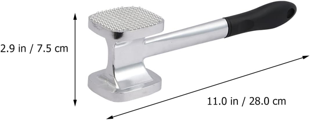 SOLUSTRE Double Sided Meat Hammer Aluminum Alloy Kitchen Tenderizer for Steak Beef Chicken More Versatile Cooking Tool for Home Restaurant Use Easy to Store Non Slip Design