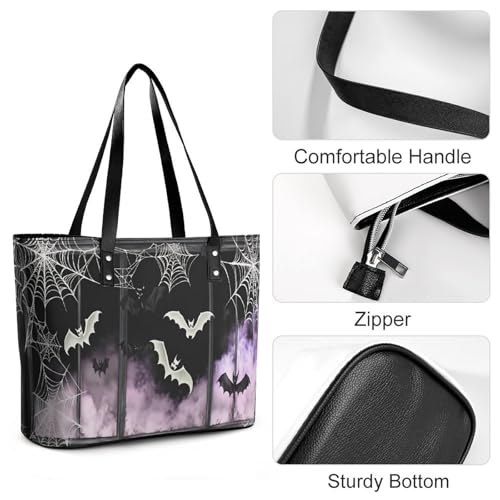 Bolso tote satchel de PU para mujer con asas miniatura 6