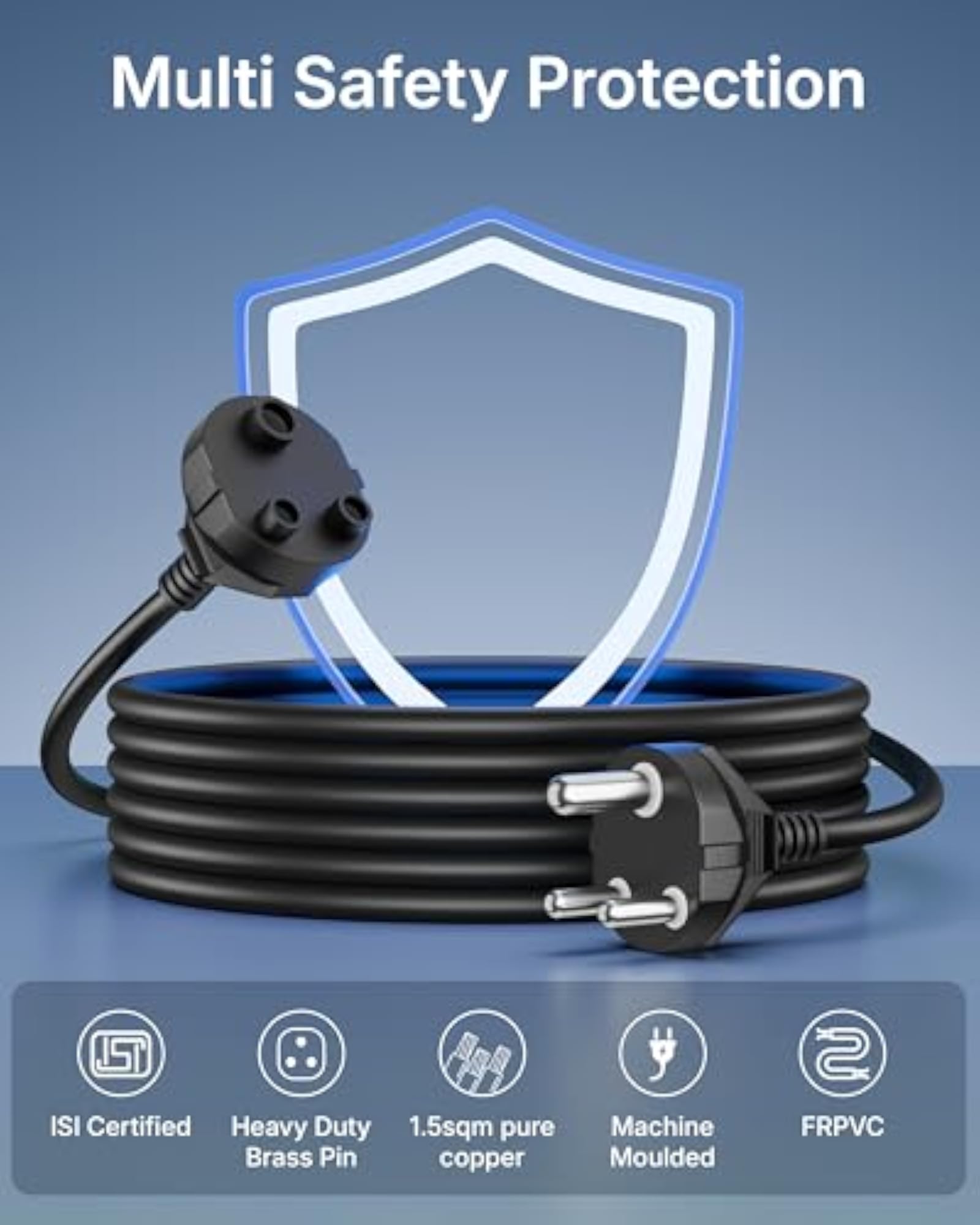 16Amp 3000W Heavy Duty Power Extension Cord, 5 Meter