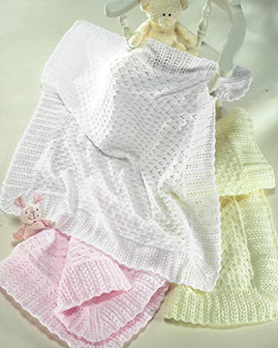 Sirdar Snuggly 3PLY / 4PLY / DK Baby Shawl Blanket Knitting Pattern 1665